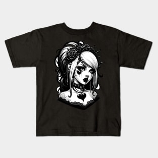 Gothic Valentine Pin-up Girl Kids T-Shirt